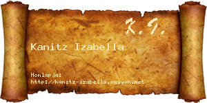 Kanitz Izabella névjegykártya